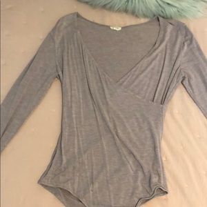 Light-Purple/Gray Wrap Bodysuit